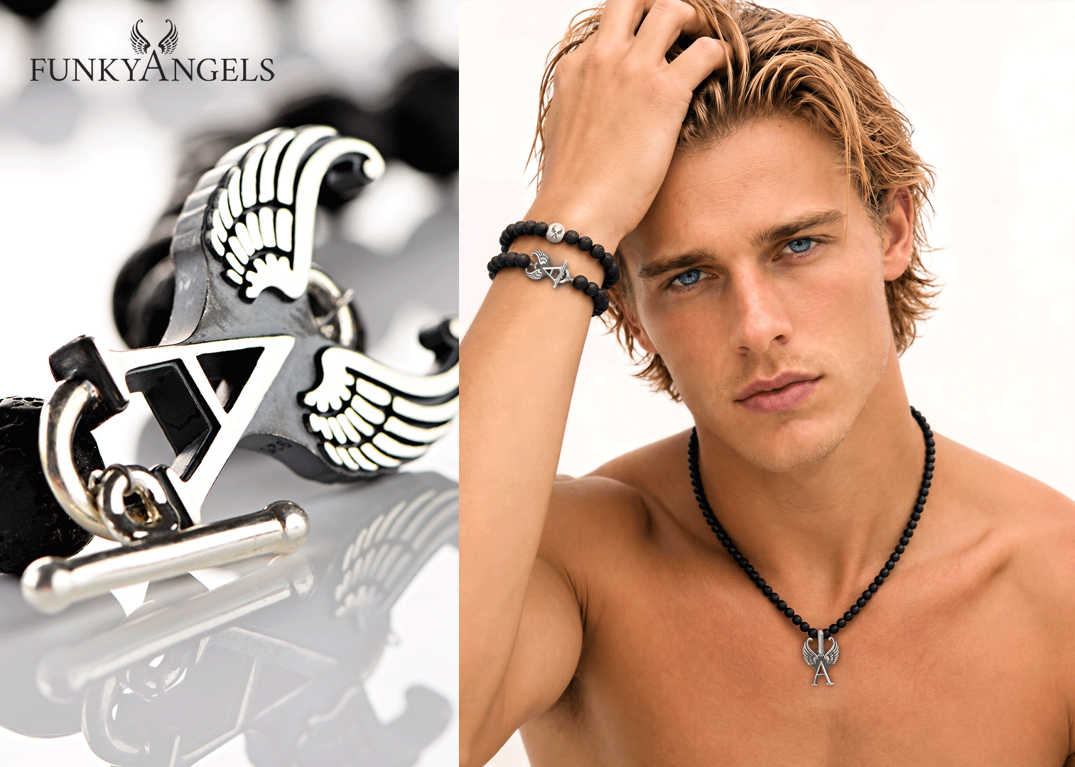 Josh, a VIDA AI virtual model, featured in a Funky Angels campaign