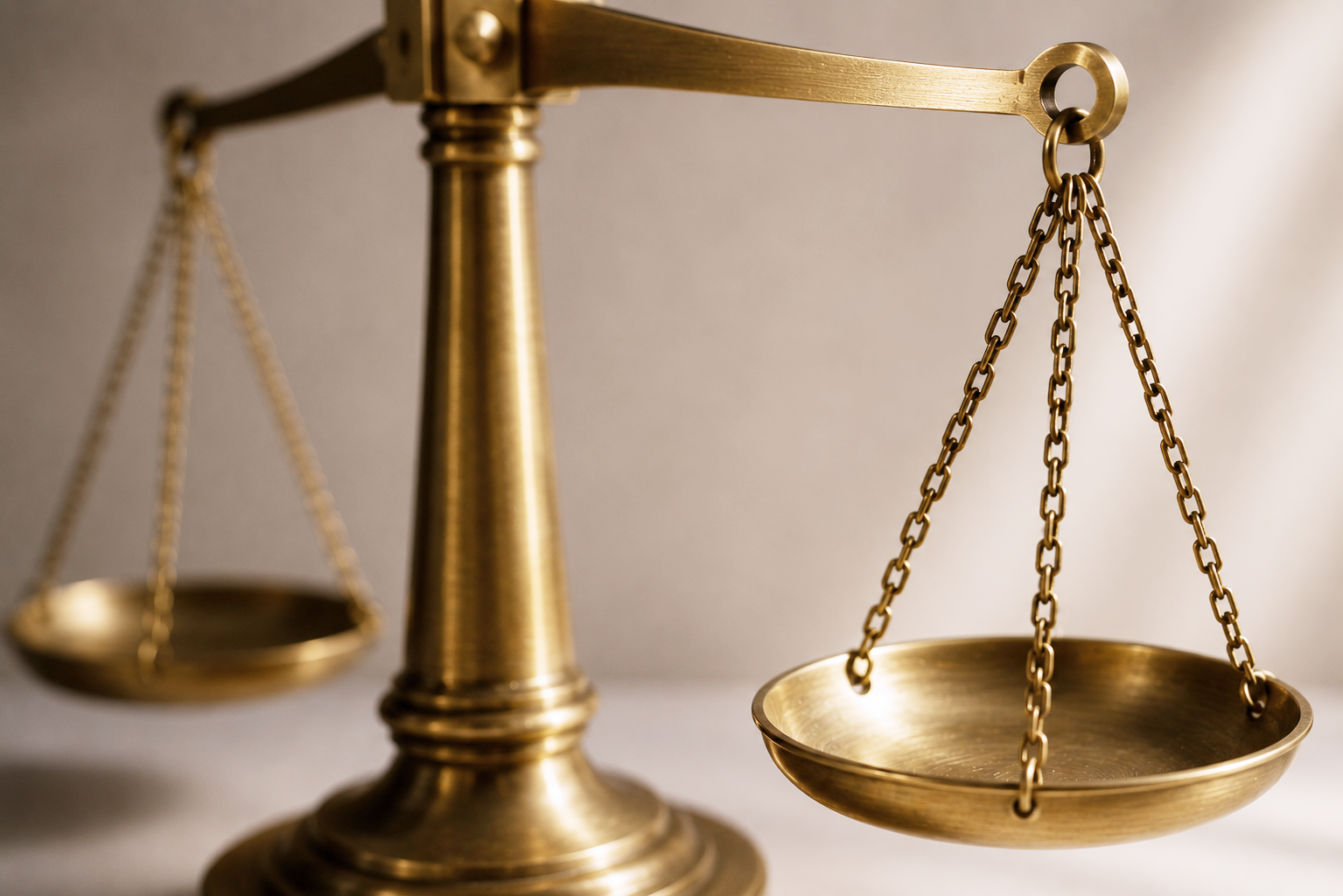 Brass balance scales representing flexible licensing