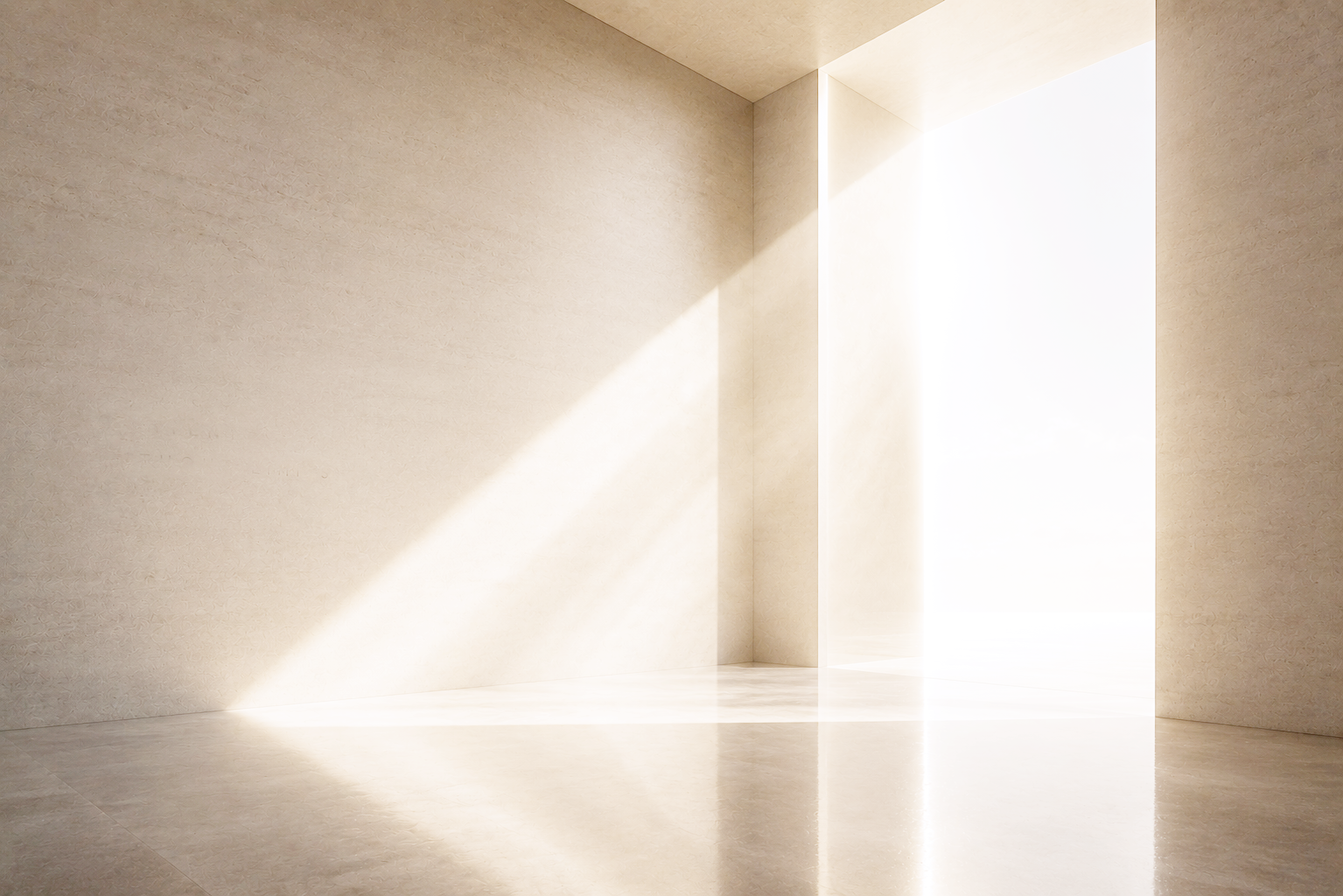 Architectural light entering a minimal interior